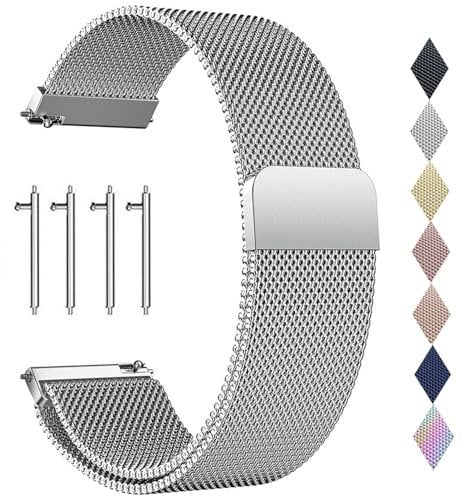 PDSQL Cinturino per Orologio in Maglia di Acciaio Inossidabile, Bracciale Sostitutivo in Metallo Con Chiusura Magnetica Smartwatch Cinturino Sostitutivo per Orologio a Sgancio Rapido per Donna e Uomo