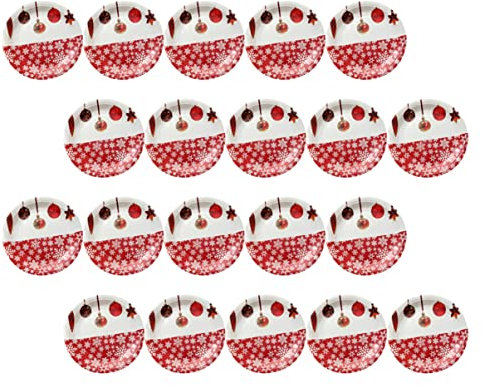 BEBEMOKO 20pcs Piatti Di Carta Natalizia Piatti Di Carta Monouso Piatto Di Frutta Dessert