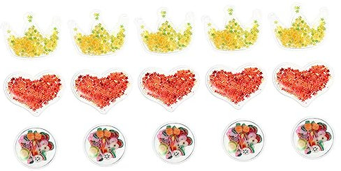 Beavorty 15Stücke Transparente Pailletten Shaker Glitter Charms Für DIY Haarschmuck Inklusive Herz Und Kronen Designs Jeder Form Bastelmaterial Für Haargummis