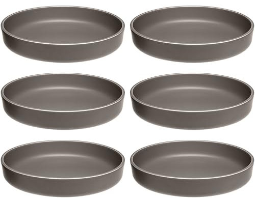 LEONARDO HOME Speiseteller ROMA 6er Set • Ø 19,7 cm • Mikrowellen- & Spülmaschinengeeignet • stapelbar • Keramik Geschirr für 6 Personen • Steingut-Teller, leicht matte Oberfläche • taupe • 027923