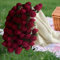 DLZFUDTY Crochet Flowers Rose Bouquet Blanket Handmade, Soft and Lightweight Romantic Rose Flower Bouquet Knitted Throw Blankets, Gift for Mother's Day, Valentine’s Day（Material package） (red)