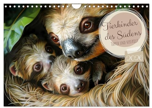 Tierkinder des Südens (Wandkalender 2026 DIN A4 quer), CALVENDO Monatskalender: Tapfer und verspielt (CALVENDO Tiere)