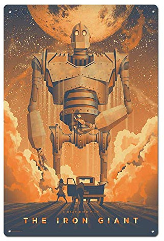 The Iron Giant Movie Tin Sign Metal Sign Metal Decor Wall Sign Wall Poster Wall Decor Door Plaque Tin Sign 7.8X11.8 Inch