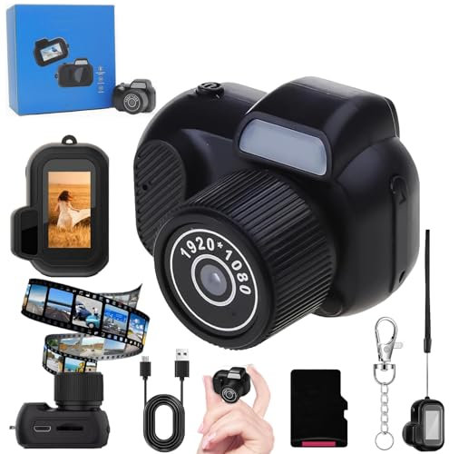 Zoomu Mini Camera Keychain, 1080p Mini Digital Camera with LCD Screen, Rechargeable Keychain Camera, Small Compact Portable Video Recorder (Mini Camera)