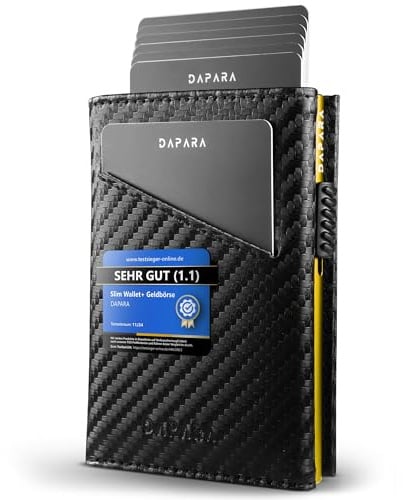 DAPARA Pista Geldbörse Herren | Slim Wallet mit Münzfach | Yellow