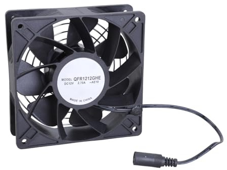 Chenxi Studio 12cm Exhaust Fan 12V 2.7A 6000RPM High Speed Cooling With Metal Guard For Kitchens And Bathrooms High Exhaust