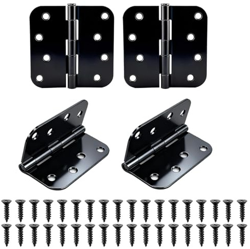 4 Stk Schwerlast Türscharniere 100x100mm Schwarz, Klappbares Scharnierband für Innen- & Außentüren, inklusive passender Montageschrauben