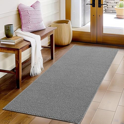 TuoChiShangMao Grey Hallway Runner Rug 50x150cm, Washable Carpet Runner