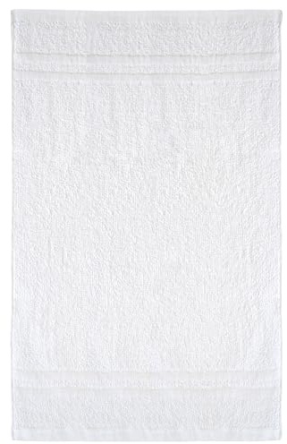 Dyckhoff Gästetücher 10er Set, 100% Baumwolle, weiß, 30x50cm, 340g/m² | Zwirnfrottier, 340 g/m², weiche Haptik, ideal für tägliche Nutzung, pflegeleicht