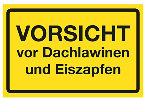WANDKINGS Hinweisschild - Vorsicht vor Dachlawinen und Eiszapfen - stabile Aluminium Verbundplatte - Wähle eine Größe - 30x20 cm