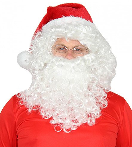 Foxxeo Weihnachtsmannbrille Weihnachtsmann Brille mit goldenem Rand für Zwerg Nikolaus