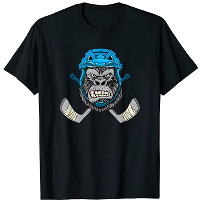 Ice Hockey Shirt Herren Eishockeyspieler Affe Geschenk T-Shirt