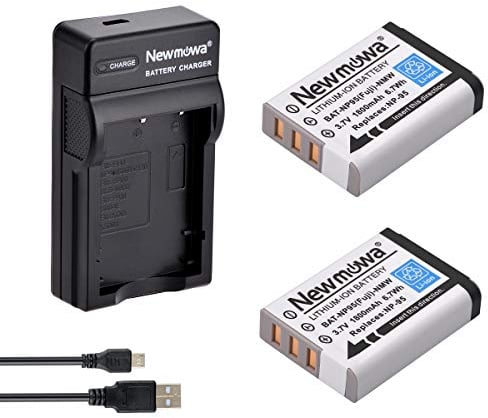 Newmowa NP-95 Replacement Battery (2-Pack) and Portable USB Charger Kit for Fujifilm FinePix F30, F31fd, Real 3D W1, X100, X30, X100T, X100LE
