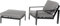 Home Deluxe - Gartenmöbel Set - Rio - Schwarz, Größe S - bestehend aus 1x Hocker, 1x Sessel - inkl. Kissen I Gartensitzgruppe Gartenlounge Balkonmöbel
