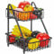 Obstkorb 2 Tier Obstschale Brotkorb Gemüsegestell für Obst, Gemüse, Snacks, Zuhause, Küche Lagerung, Schwarz