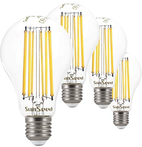 SUNSEED 4x Glühfaden LED classic Lampe E27 13W ersetzt 115W Neutralweiß 4000K