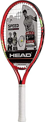 HEAD Speed 21 Junior Pre-Strung Tennis Racquet, Lightweight Youth Tennis Racket for Kids & Beginners, Durable Aluminum Frame, Age 4-6, 21 inch, Red