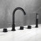 Mitigeur Robinet Baignoire 5 Pcs Ensemble Robinetterie Baignoire Multifonction Robinets de Douche et de Baignoire Mitigeur Douche avec Pommeau de Douchette Extractible-Noir