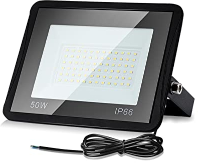 Lospitch 50W LED Strahler, Superhell LED Fluter 3000K Warmweiß, 4250LM LED Scheinwerfer Außen, IP66 Wasserdicht LED Aussenstrahler Flutlicht für Sportplatz, Hof, Garage usw [Energieklasse A++]