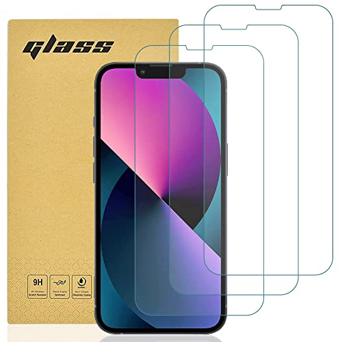 gueche [3-Pack] Compatible with Apple iPhone 14, iPhone 13 and iPhone 13 Pro Screen Protector, Tempered Glass Film 99.99% HD Clarity Screen Protector, Scratchproof Case Friendly 6.1-inch