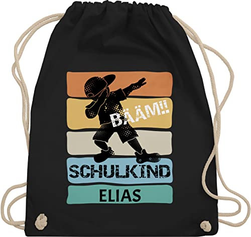 Turnbeutel Rucksack - Bääm Schulkind Geschenk Einschulung Geschenke Schulanfang Geschenk Schuleintritt I Schuleinführung - Unisize - Schwarz - jungen erster schultag sportbeutel schulanfänger