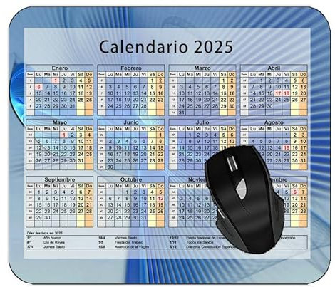 2025 Calendar Mouse Pad,Green Color Lights () Desktop Notebook Mouse Mat for Working and Gaming