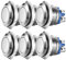 Guuzi 6pcs Pulsadores Momentáneos De 16mm 3A/250VAC; Pulsador De Alimentación A Prueba De Agua De 5A/12VAC, Pequeño, Redondo, De Metal Inoxidable Cromado, 2Pines N/O (Cabeza Plana)