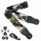 Nefelibata Japanese Cotton Guitar Strap for Acoustic Guitar, Ukulele, Free Headstock Strap Adapter with Buckle, Guitar Picks and Strap Lock(Chrysanthemum)