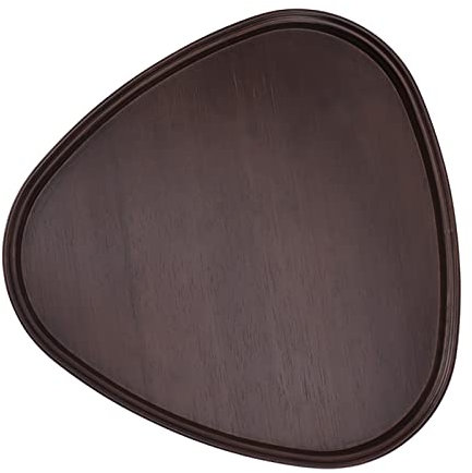 Tee-Serviertablett aus Holz, Stabile Servierplatte aus Bambus, Elegantes Dreieckiges Couchtisch-Tablett, Multifunktions-Holz-Esstablett für Café, Büro, Esstisch, Restaurant, Leicht zu Reinigen(S)