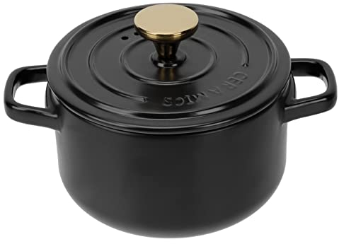 ZAANU 1 cazuela de cerámica, Utensilios de Cocina antiadherentes, Loza de Barro, Olla Japonesa para Sopa de Pan, Recipiente para Vapor, Olla para Pan, Olla para estofado de cerámica, oll