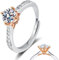 HEEYA Rose Gold Rings - Adjustable Promise Engagement Rings, Sterling Silver Eternity Bridal Wedding Band Rings for Women, Cubic Zirconia Rings Women Thumb Ring Anniversary Jewellery Gifts for Her