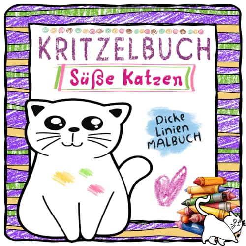 Malbuch Ab 1 Jahr: Erstes Kritzelbuch Ab 1 Jahr mit 50 Süße Katzen Für Kinder Von 1, 2 und 3 Jahren | Kleinkind Ausmalbuch - Malbücher 1+ (Kritzelbuch ab 1 Jahr | Malbücher Für Kinder, Band 4)