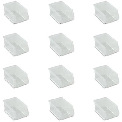 Tayg Pack 12 Gavetas de Plastico Apilables nº54 - Organizador de Tornillos, Cajones, Caja de Almacenamiento, Cubetas de Plastico Rectangulares, 33,6x21,6x15,5 cm