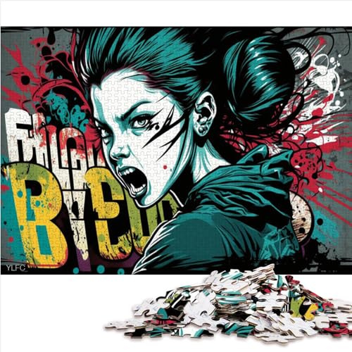 Graffiti-Street-Art-Puzzle für Erwachsene, 1000-teiliges Puzzle für Erwachsene, geeignet für Erwachsene und Kinder über 12 Jahre, für Frauen und Männer, 1000 Teile (26 x 38 cm)