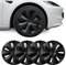 BASENOR 2024 2025 Radabdeckung 18 Zoll für Tesla Model 3 Aero Radkappen-Set OEM ABS Felgenschutzabdeckung Ersatz Matte Black Model 3 Zubehör Highland (Set aus 4 Stück)