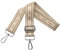 Verstellbarer Schultergurt für Taschen Damen Tragegurt, Taschengurte zum Wechseln, Taschengurt Breit 3.8cm mit Silber Karabiner, Schulterriemen für Schultertasche Handtaschen, Weiß Khaki, N3