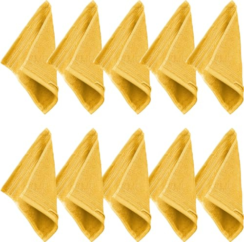 Erwin Müller Seiftuch Heidelberg 10er- Pack, 100% Baumwolle gelb Größe 30x30 cm - weiche Qualität, saugstark und strapazierfähig - praktisch durch Schlaufe