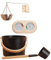 Kit D'accessoires De Sauna Avec Seau De Sauna En Aluminium + Thermomètre/hygromètre + Bol D'arôme De Sauna | Ensemble D'accessoires De Sauna Avec Louche + Tasse D'Huile D'Aromathérapie Pour Hammam