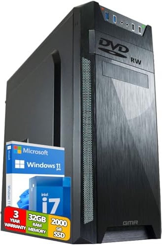 Ultra Intel i7 PC - Computer for Office & Home Office with 32GB DDR3 RAM/Memory - 2TB SSD - DVD+RW - USB 3.0 - WiFi 600 and Bluetooth 5 - Win 11 Pro