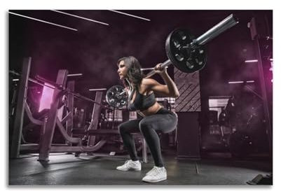 UNSGA Fitnesstraining-Poster, Langhantelbeine, Workout-Poster, dekoratives Gemälde, Leinwand, Wandposter und Kunstdruck, moderne Familienschlafzimmer-Dekoration, Poster, 60 x 90 cm