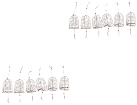 HANABASS 12 STK Angelfalle Käfig Knoten Rigs lockt Korb Reaktor Bausatz Becher Ventil Fliege Futterspender Schlinge krebsfalle köderbox köder Box Angelkäfig Fischköderkäfig Fangkörbchen rot