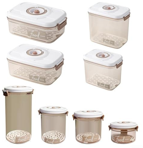 WIIYENA Boîte de rangement sous vide hermétique pour conserver la fraîcheur des aliments - Grande capacité - Pour une marinade rapide - Rond - 630 ml