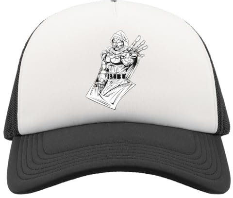 KarolioZonas Evil Robot Man Half Mesh Trucker Cap Baseball Hat Snapback Schwarz, Schwarz , Einheitsgröße