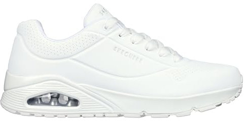 Skechers Herren Low-Top Sneaker UNO Stand ON AIR, Männer Sneakers,atmungsaktiv,Halbschuhe,straßenschuhe,Strassenschuhe,Weiß WWHT,47.5 EU