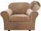 2 Stück Samt-Sofabezüge, elastische Stretch-Couch-Schonbezüge für 1-Sitzer-Sofa mit dickem Material, Haustier-Kratz- und Fleckenschutz, inklusive Sitzkissenbezug