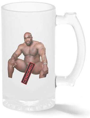 Barry Wood Sitting on Bed Censored Pint Glass Mug Frosted Transparent Stein Novelty Mug for Beer 500ml