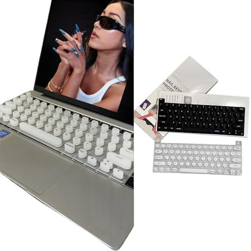DAIDAILI 3D Raised Custom Keys Cover for Press-on/Stick-on/Fake Nails Typewriter Help,Ergonomic Typing Aid for Long Nails,Fit MacBook Laptop Pro13/14/15/16 inch, Air 13/15 inch, (Black)