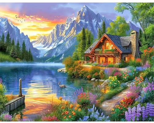 SHEGZHUC 50 x 40 cm, pietre quadrate per pittura a mosaico, decorazione a punto croce, decorazione da parete