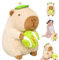 Capybara Plüschtier, Capybara Kuscheltier mit Baseball Stofftier, Capybara Animal Spielzeug, Simulation Tier Capybara Puppen, Capybara Plushie Puppen, Stofftier Capybara, für Jungen und Mädchen
