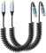 CarPlay Cable USB C to USB C, 100W, 3 FT Coiled USB-C Cable – Compatible with iPhone 15/16 Pro Max, Samsung Galaxy, Google Pixel – Supports Apple CarPlay & Android Auto (Black)